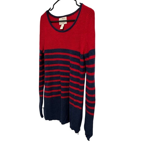 Banana Republic Heritage Red & Navy Striped Wool Blend Sweater M - Picture 3 of 8